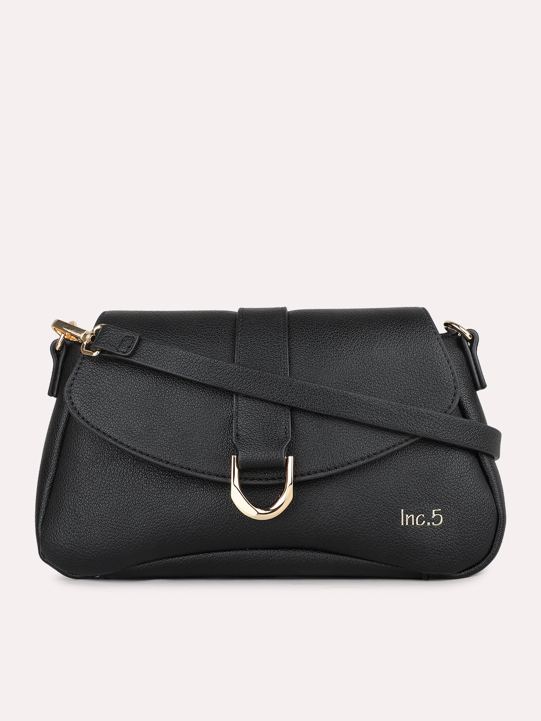 Womens Black Party Textured Sling Bag With Lock