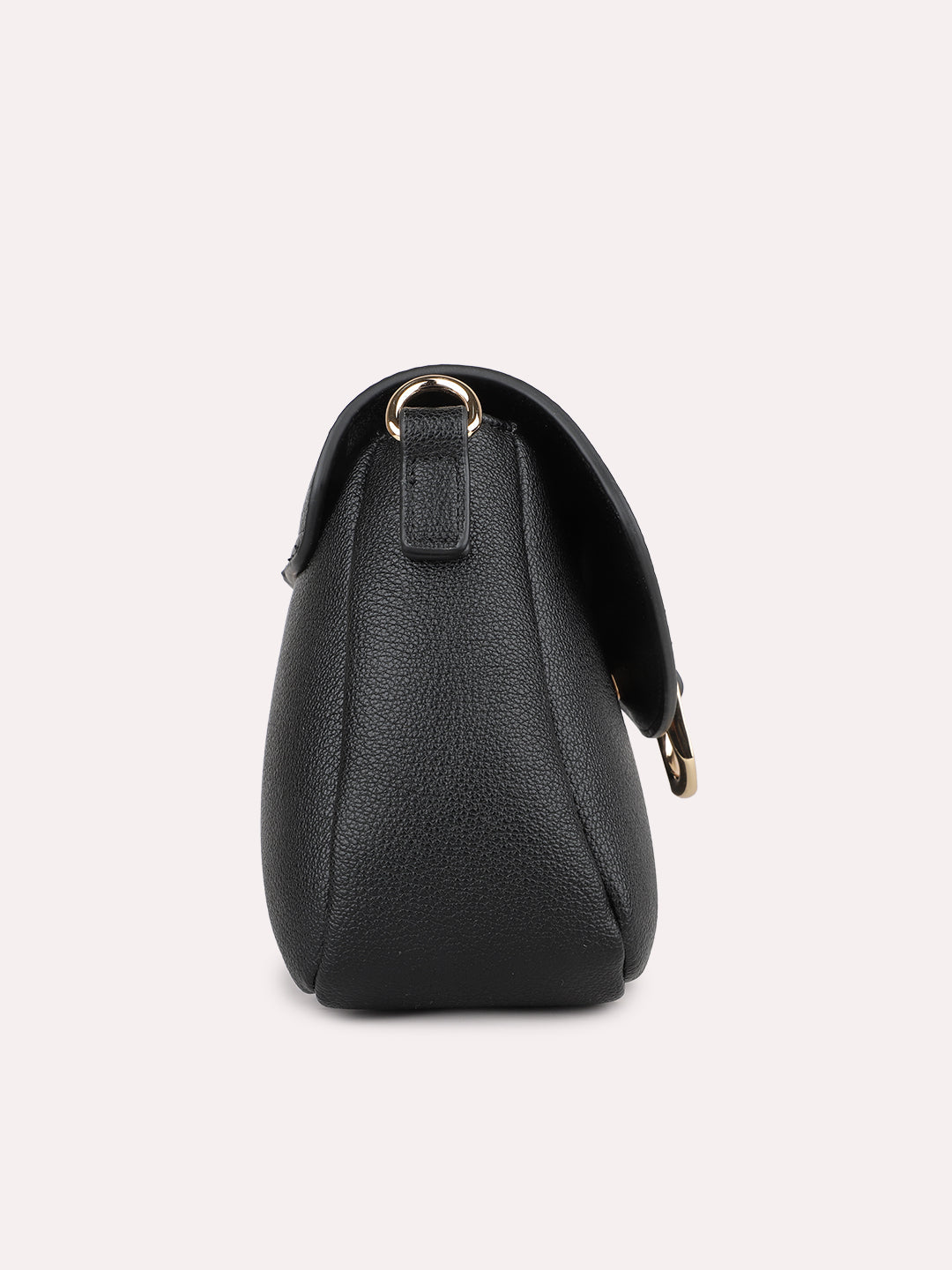 Womens Black Party Textured Sling Bag With Lock