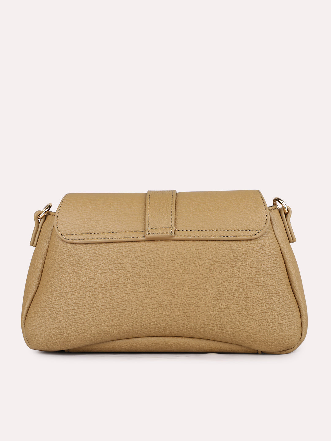 Womens Khaki Party Textured Sling Bag With Magnet Lock