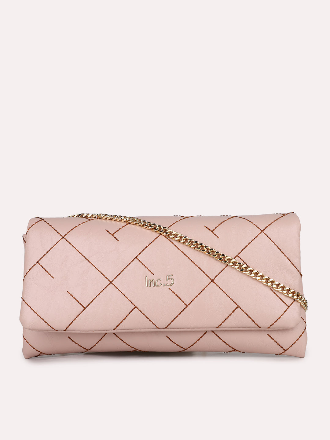 Womens Pink Party Textured Clutch With Magnet Lock