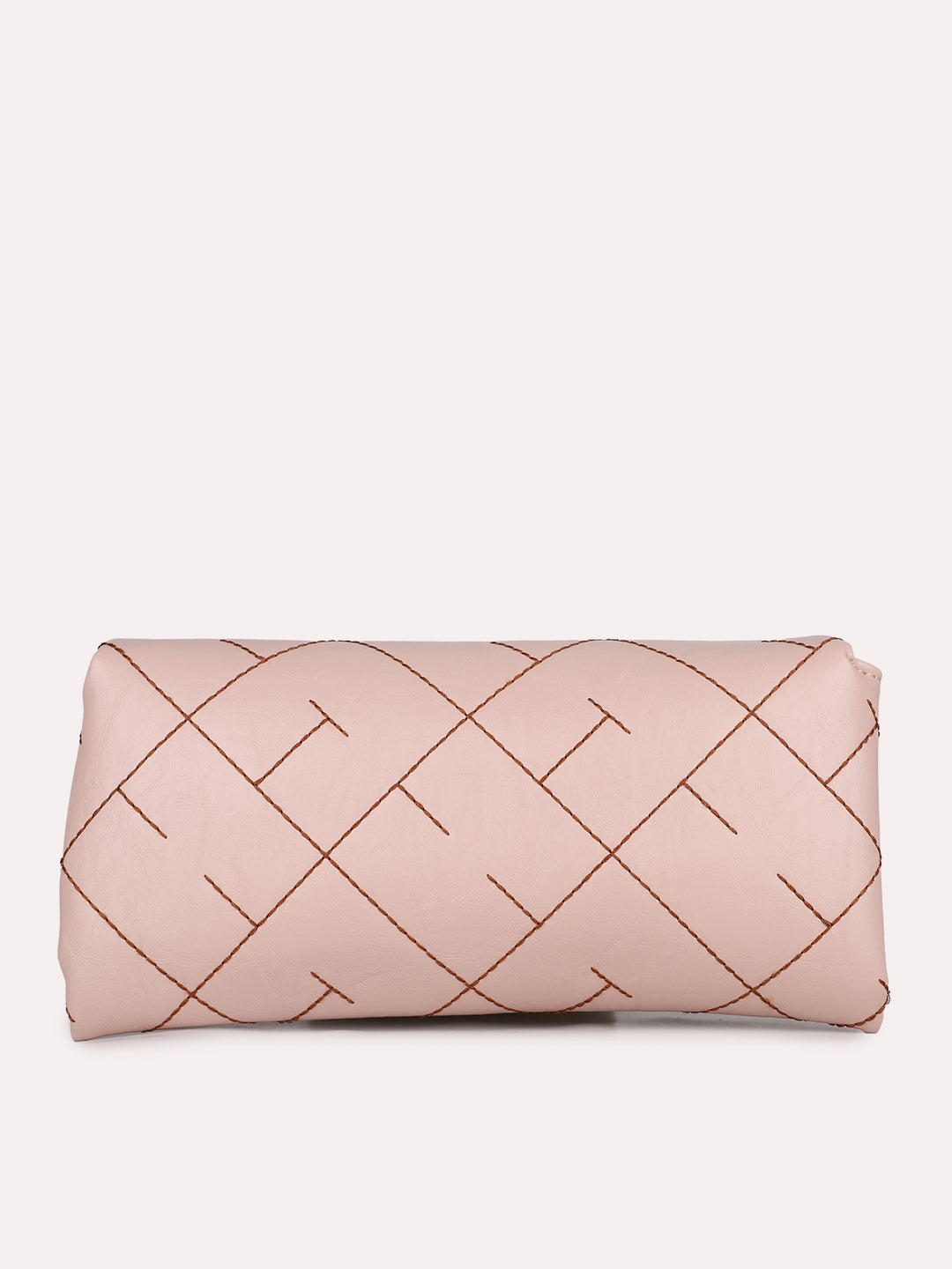 Womens Pink Party Textured Clutch With Magnet Lock