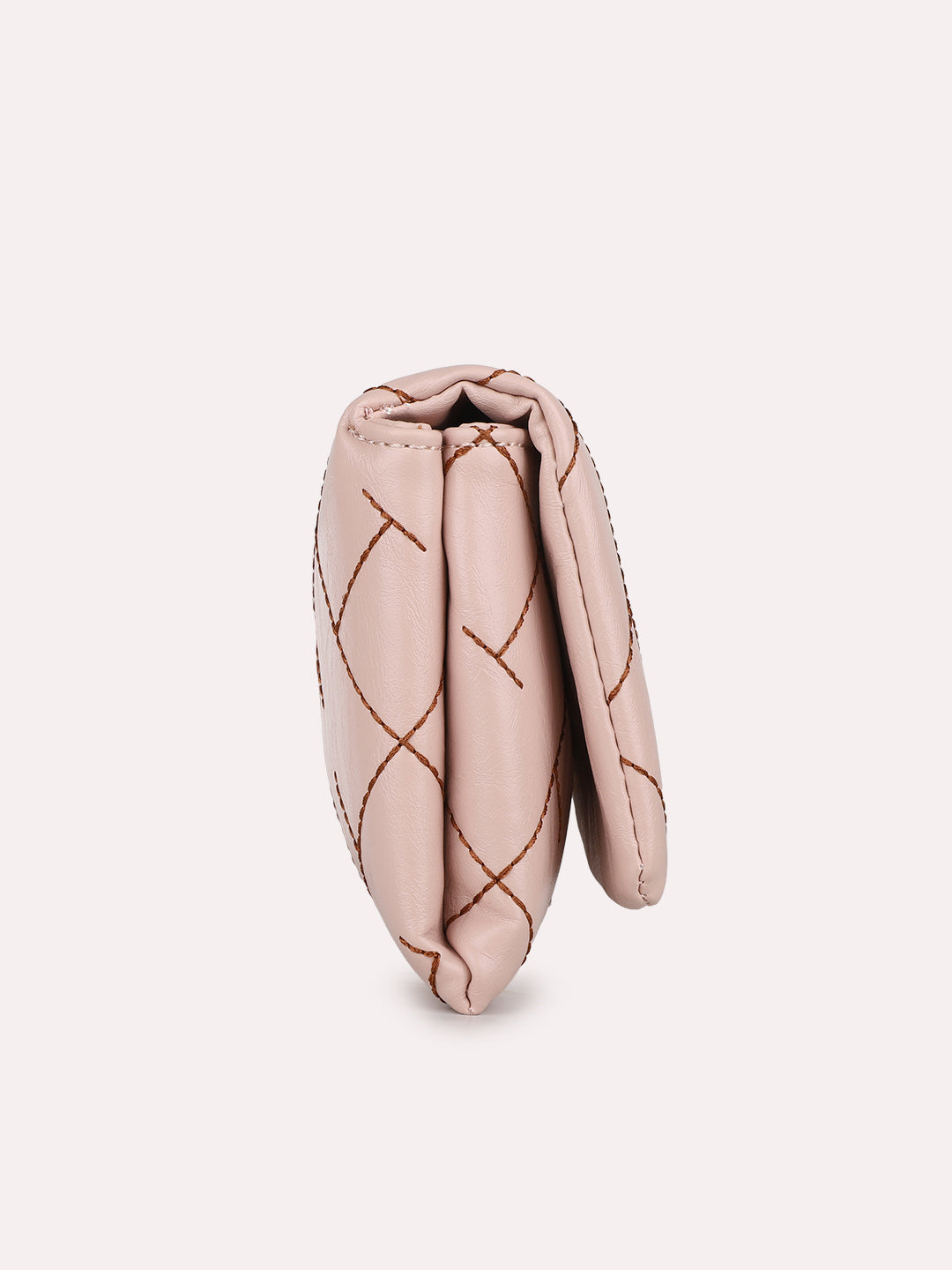 Womens Pink Party Textured Clutch With Magnet Lock