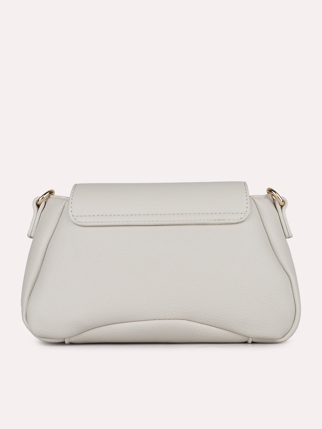 Womens Beige Casual Textured Sling Bag With Twist Lock