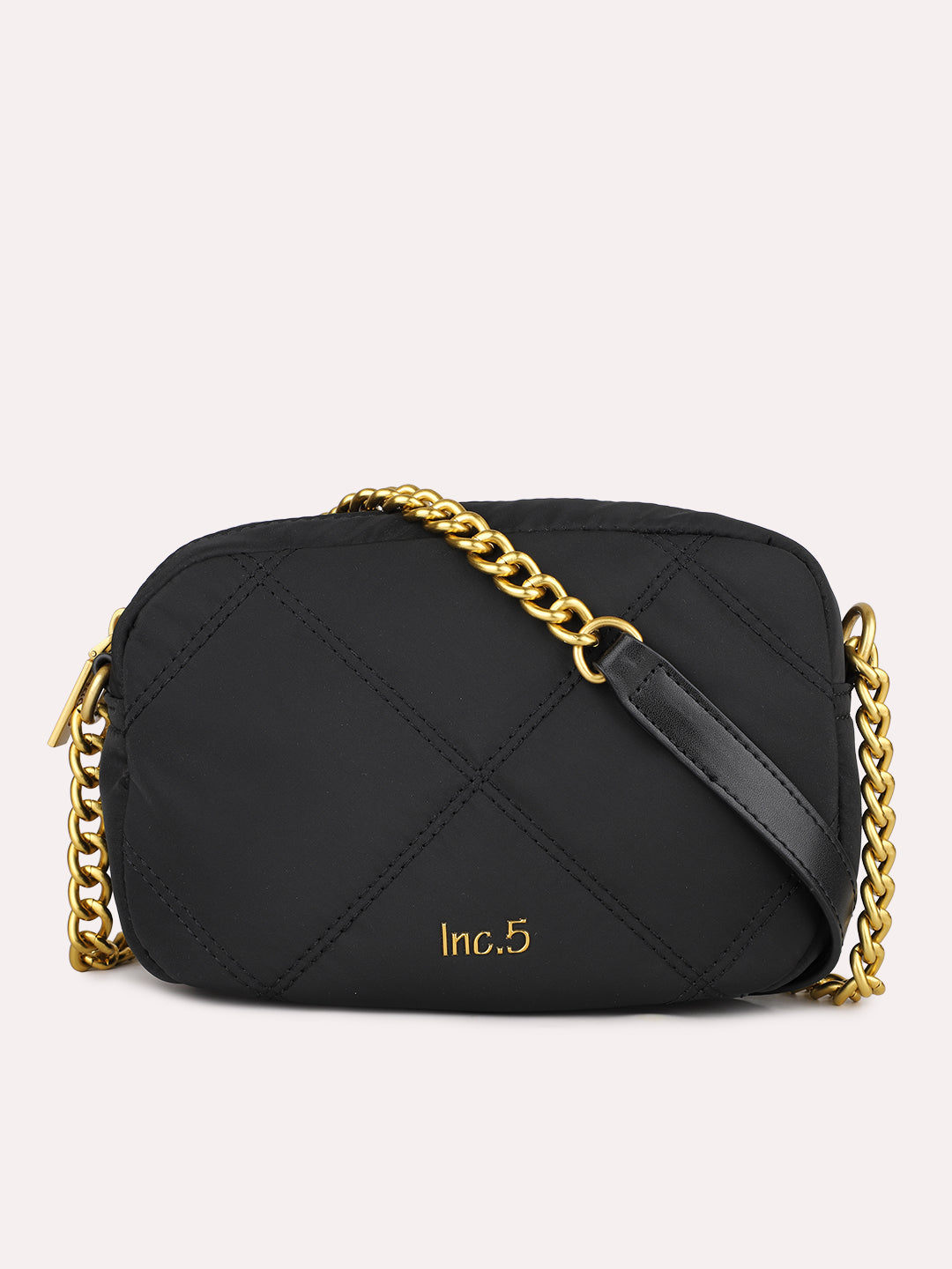 Womens Black Party Textured Sling Bag With Zip Lock