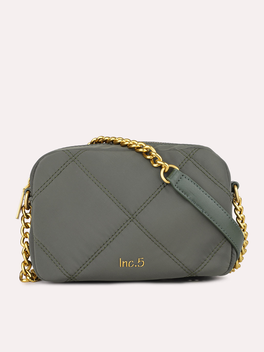 Womens Green Party Textured Sling Bag With Zip Lock