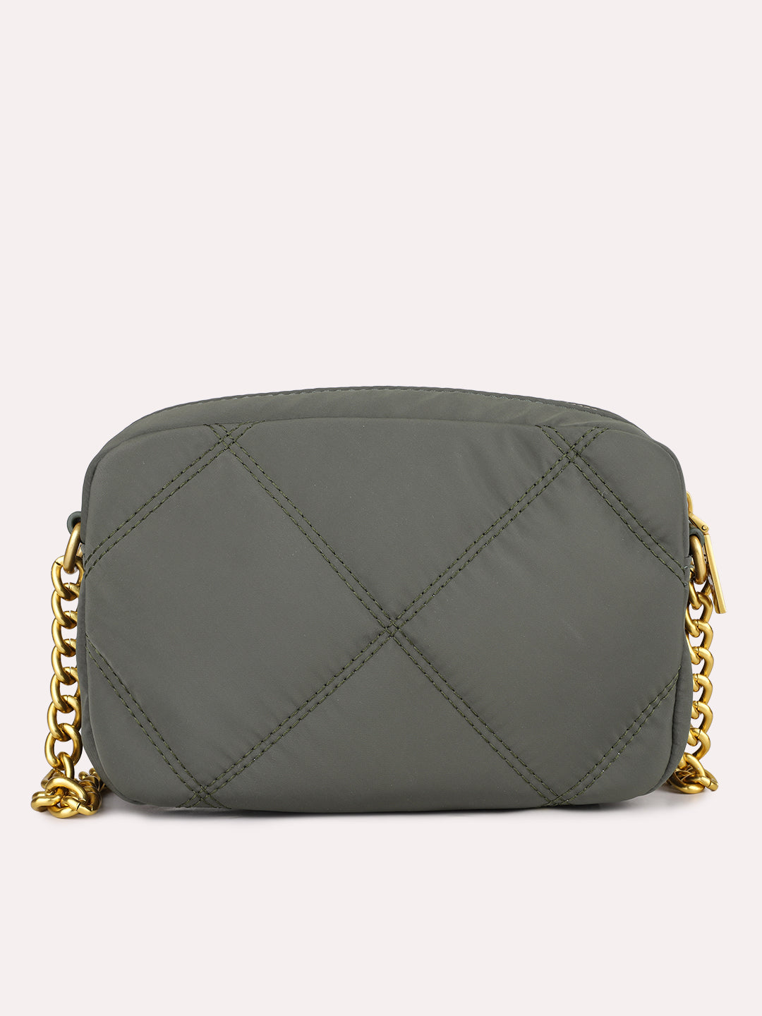 Womens Green Party Textured Sling Bag With Zip Lock