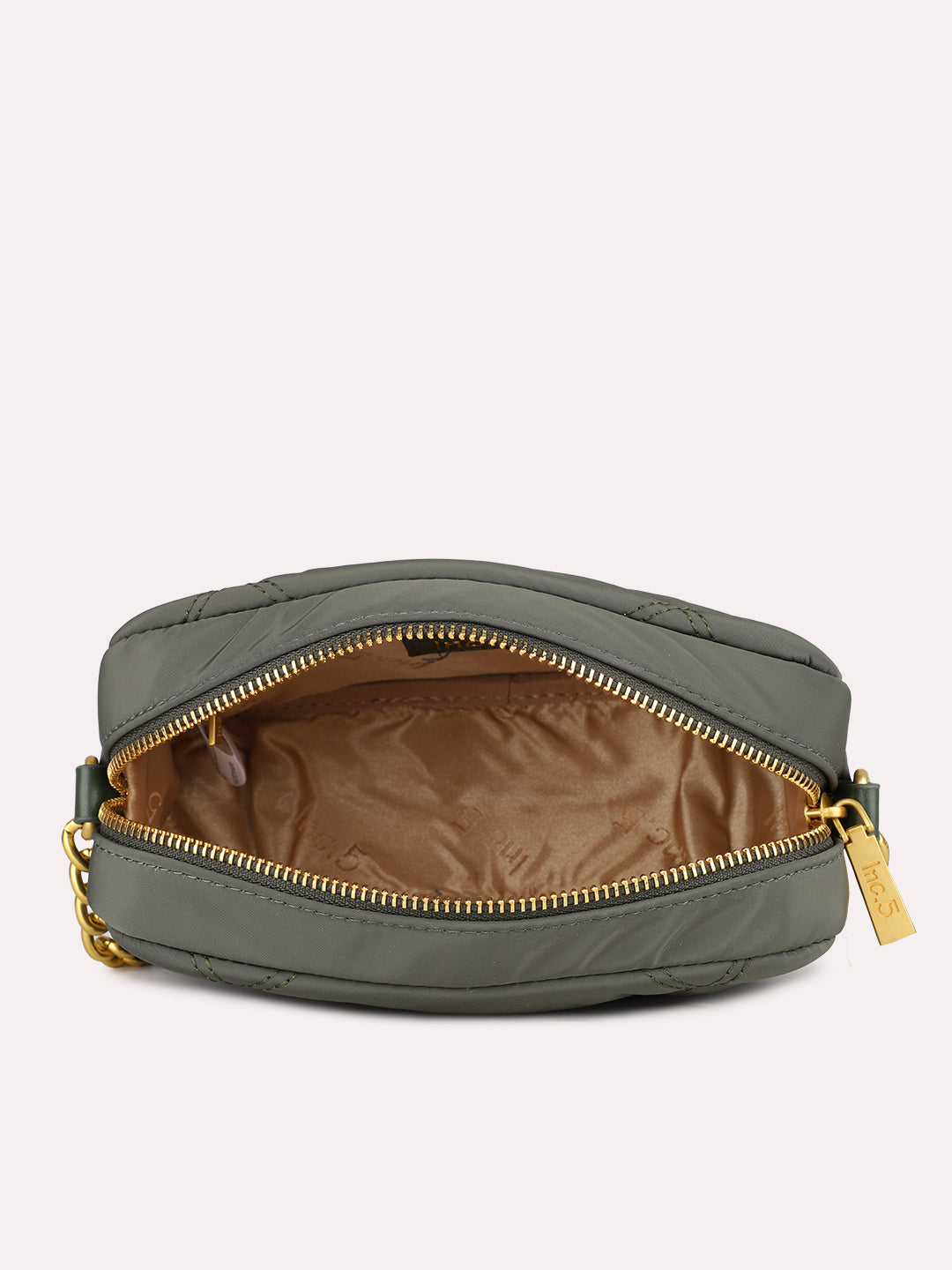 Womens Green Party Textured Sling Bag With Zip Lock