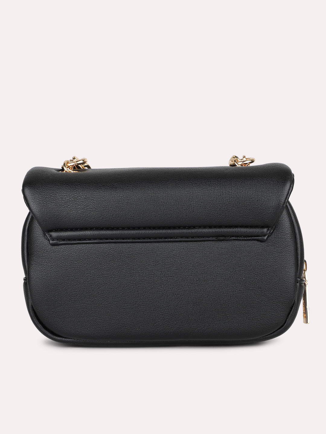 Womens Black Party Solid Sling Bag With Push Lock