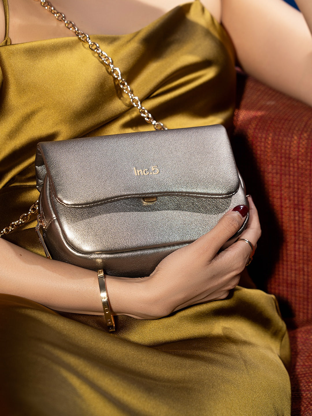 Womens Grey Party Solid Sling Bag With Push Lock