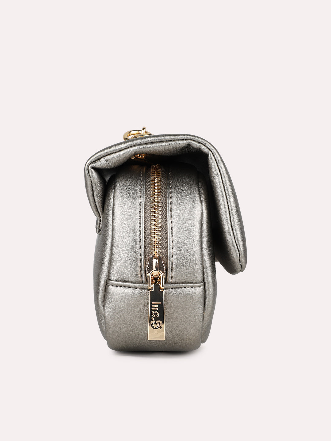 Womens Grey Party Solid Sling Bag With Push Lock