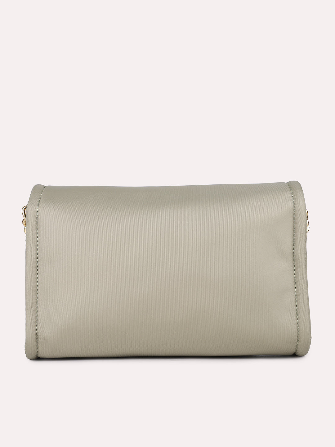 Womens Green Casual Solid Sling Bag With Magnet Lock