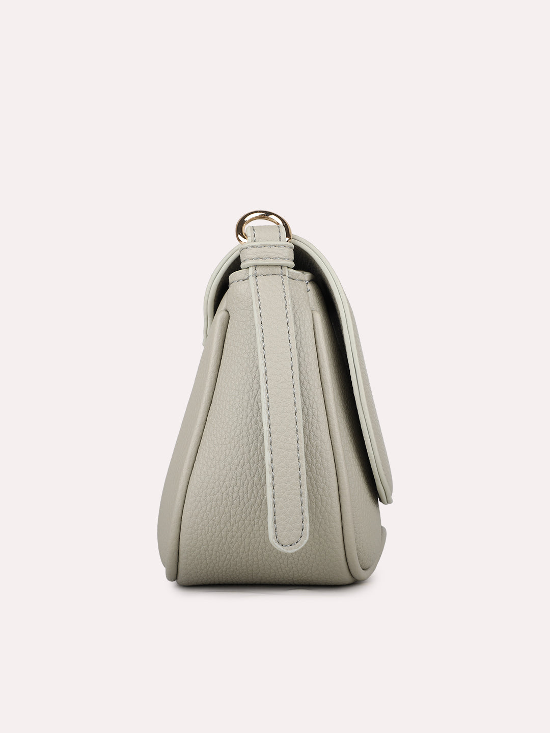 Womens Grey Party Textured Sling Bag With Magnet Lock