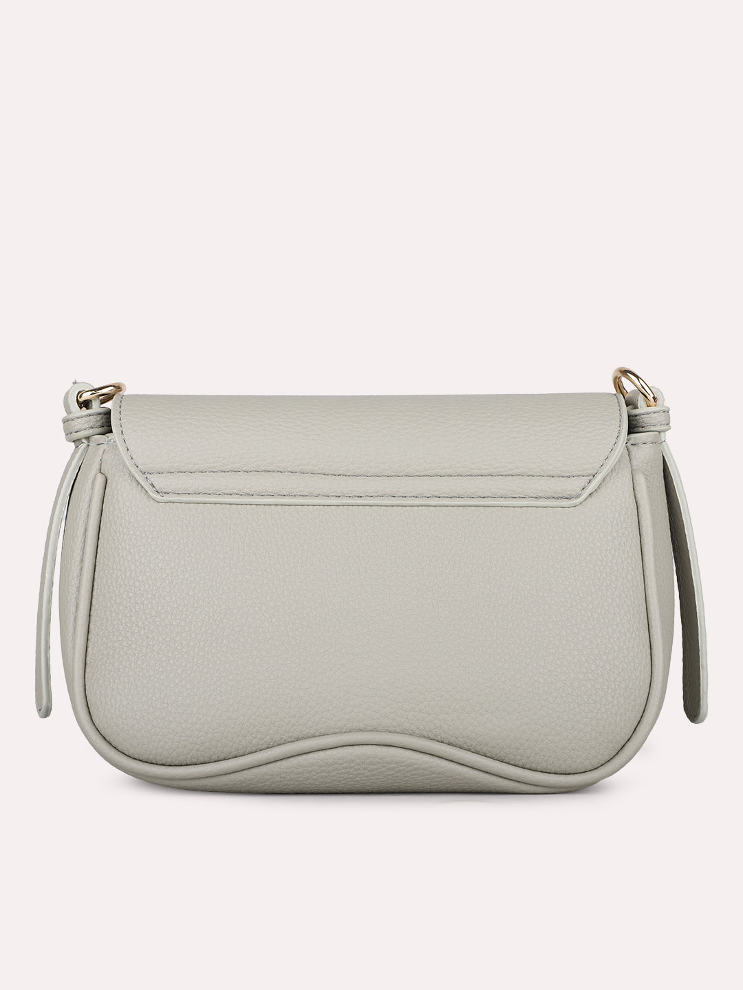 Womens Grey Party Textured Sling Bag With Magnet Lock