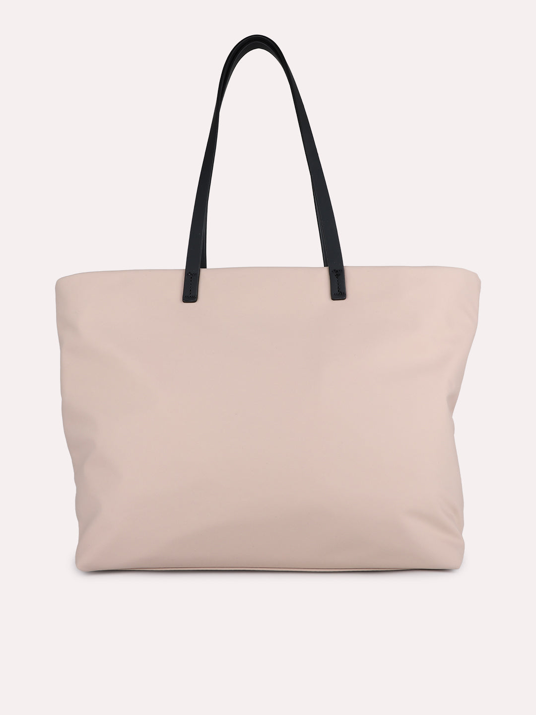 Womens Beige Casual Solid Shoulder Bag With Zip Lock