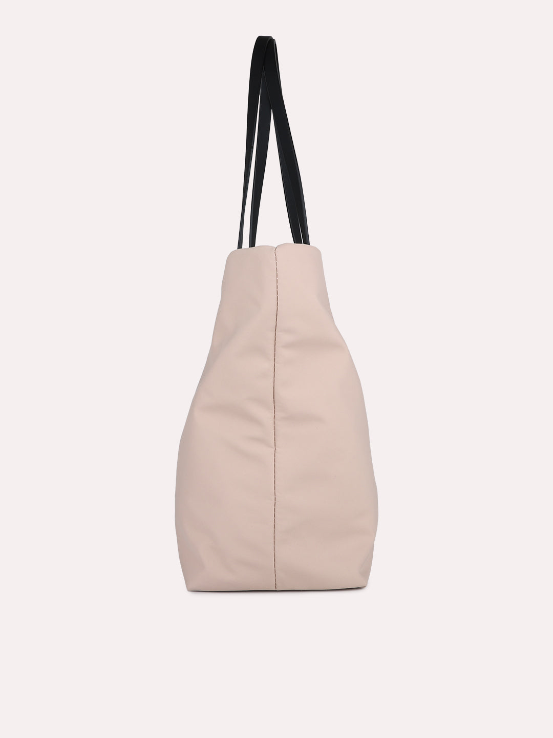 Womens Beige Casual Solid Shoulder Bag With Zip Lock