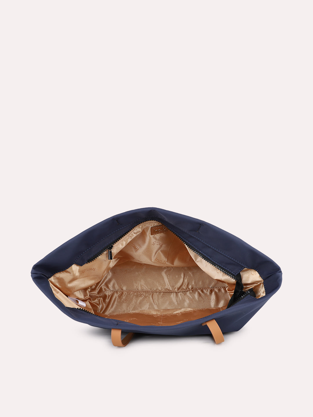 Womens Blue Casual Solid Shoulder Bag With Zip Lock