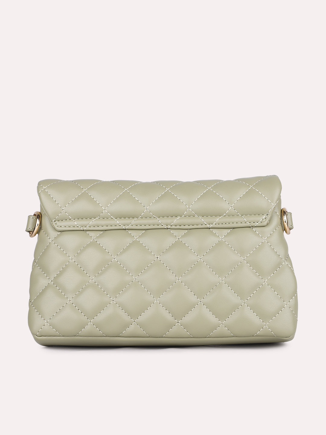 Womens Green Party Textured Sling Bag With Push Lock