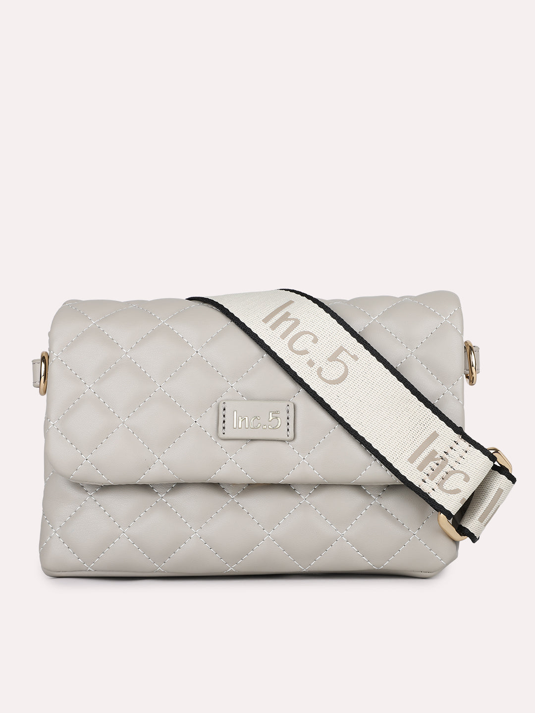 Womens Grey Party Textured Sling Bag With Push Lock