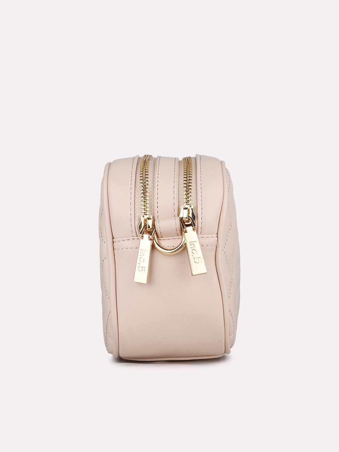 Womens Beige Party Textured Sling Bag With Zip