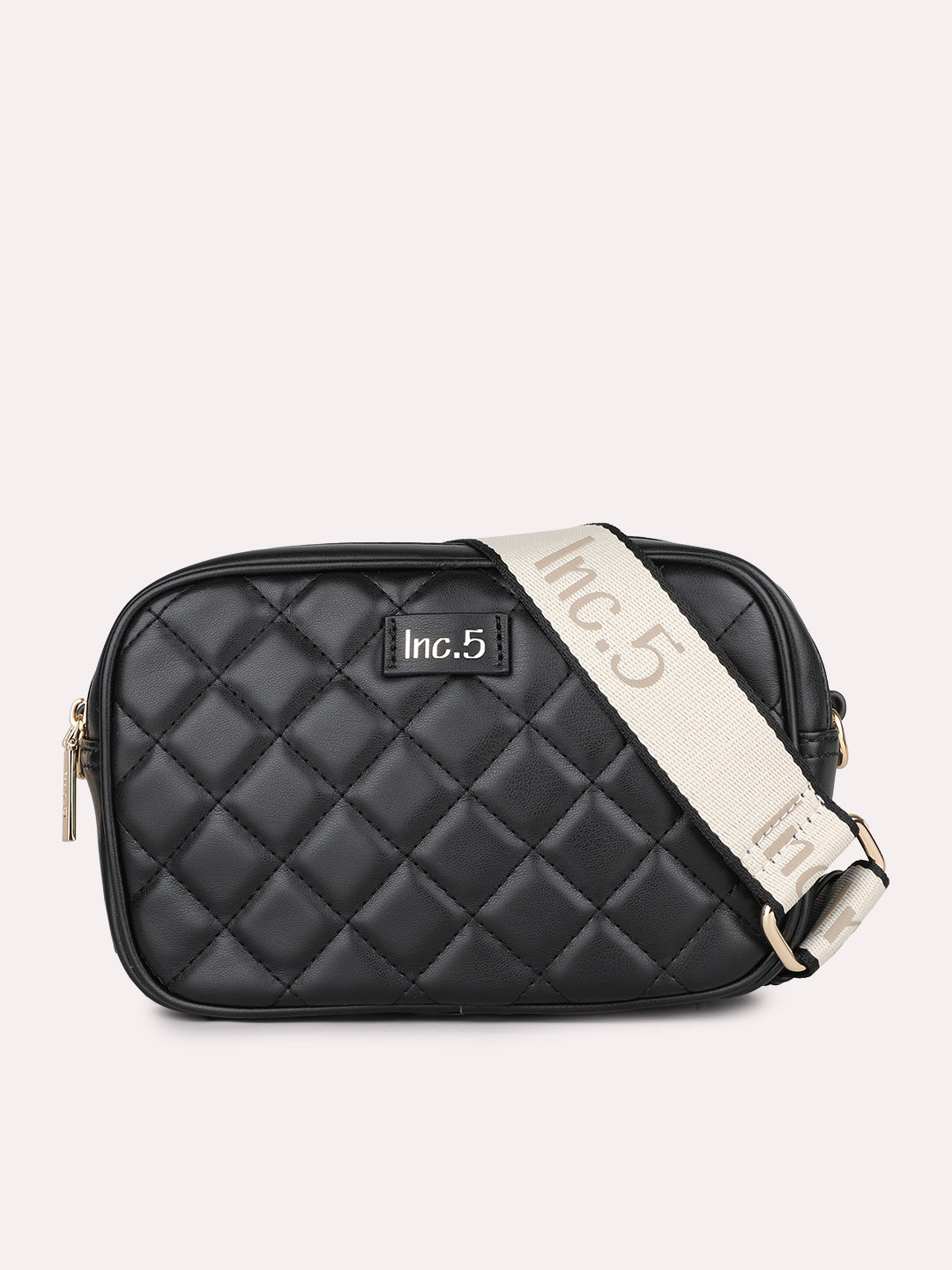 Womens Black Party Textured Sling Bag With Zip