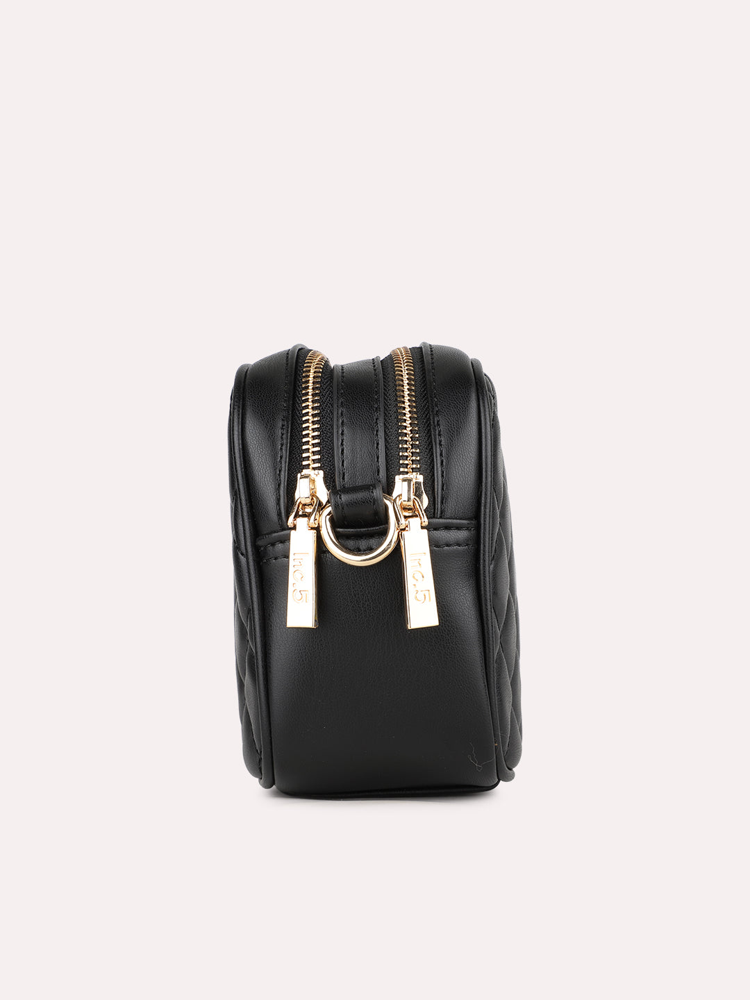 Womens Black Party Textured Sling Bag With Zip