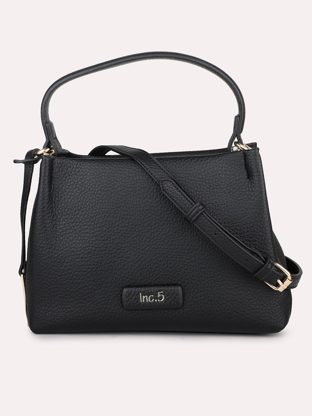 Womens Black Party Textured Shoulder Bag With Zip