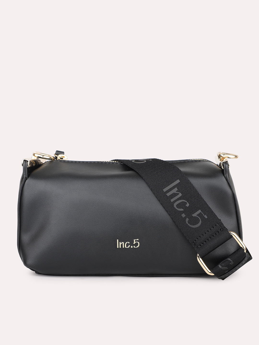 Women Black Solid Structured Sling Bag