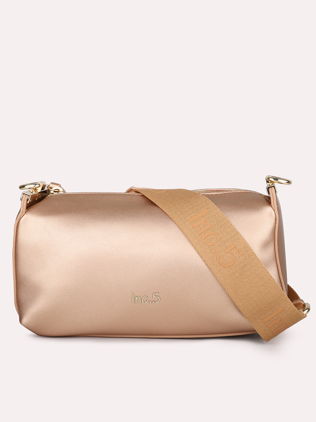 Women Rose Gold Solid Structured Sling Bag