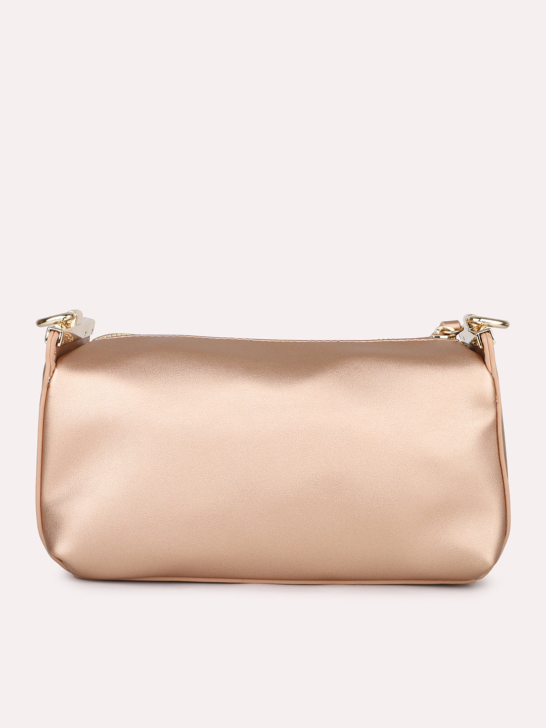 Women Rose Gold Solid Structured Sling Bag