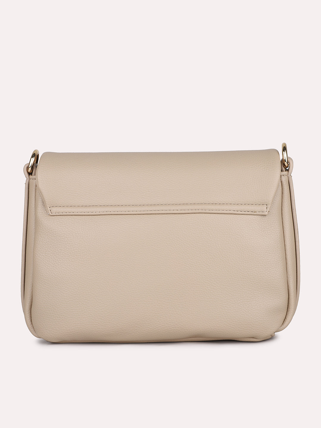 Women Beige Solid Structured Shoulder Bag