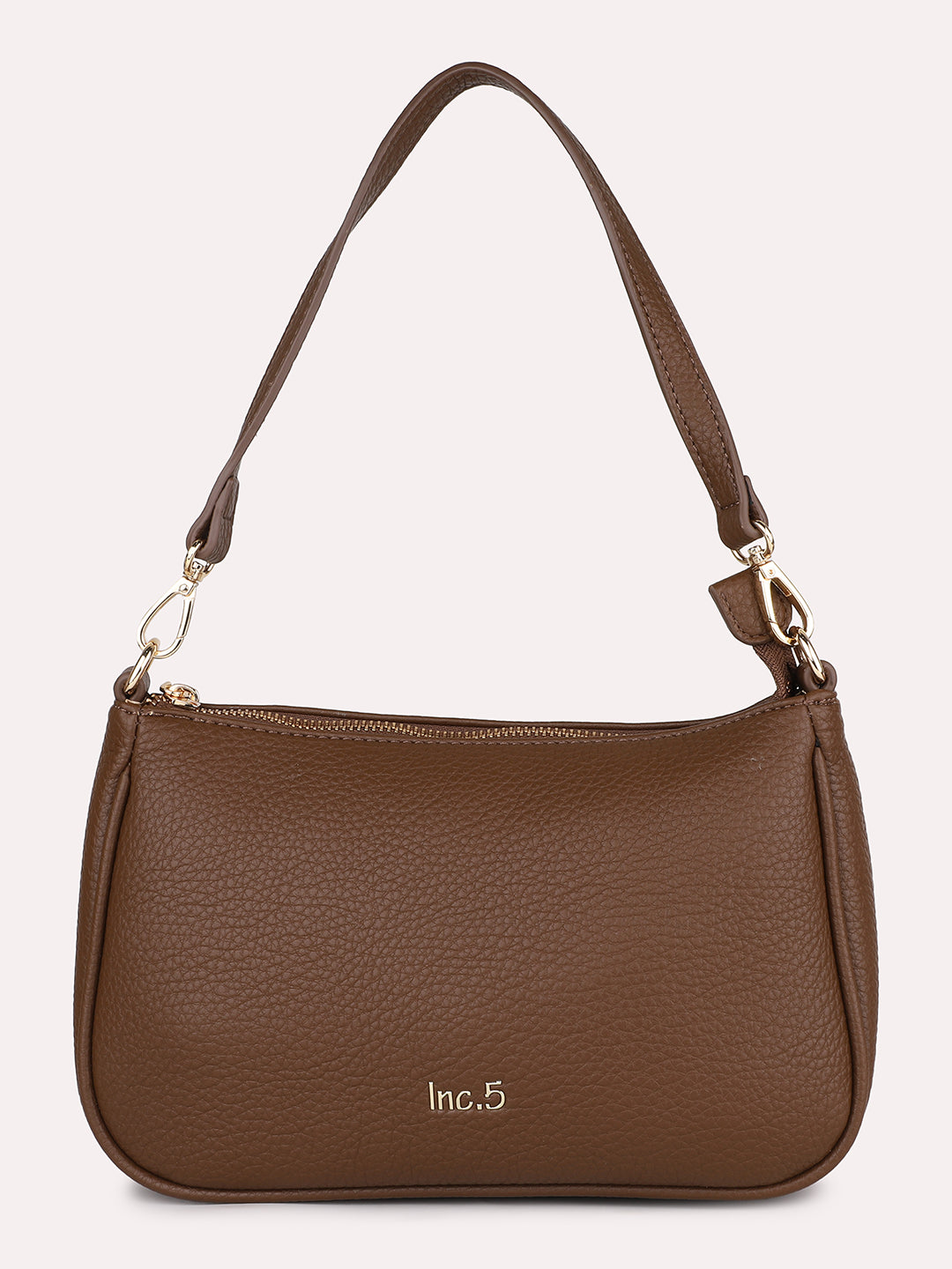 Women Dark Brown Leather Textured Shoulder Bag