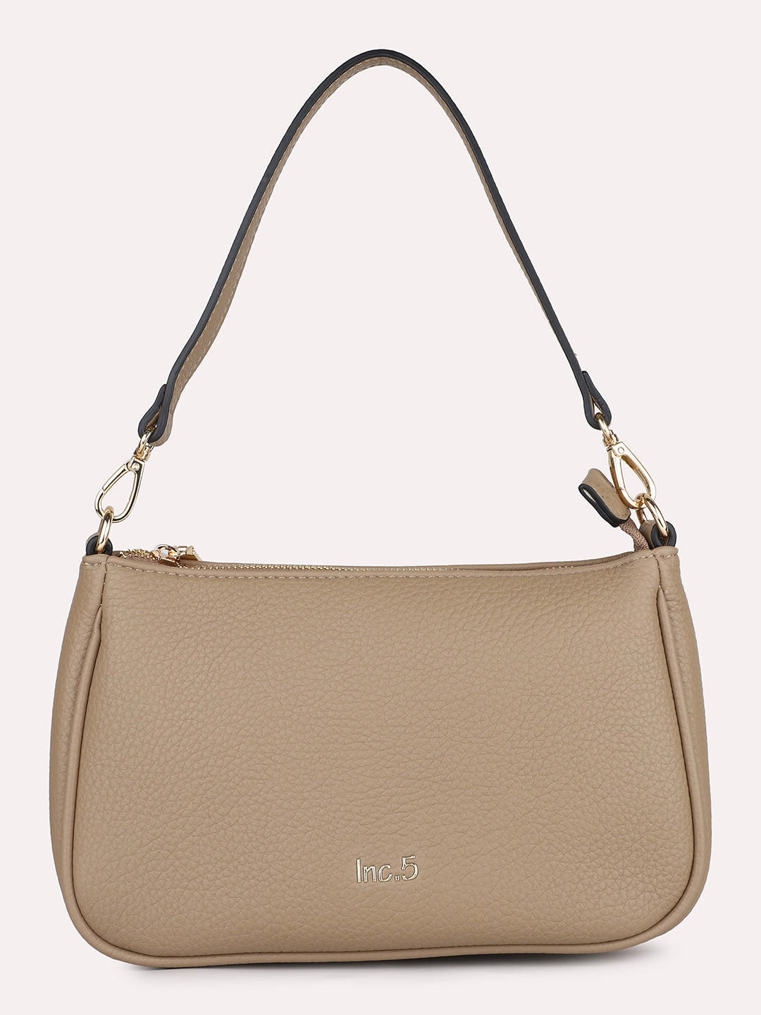 Women Khaki Leather Textured Shoulder Bag