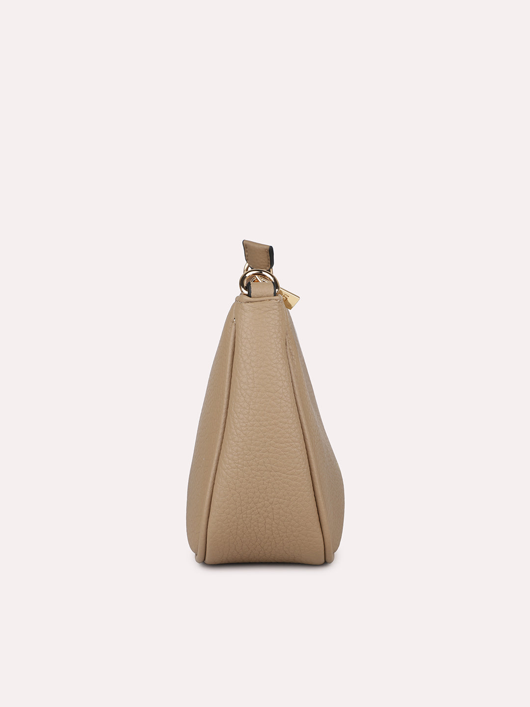 Women Khaki Leather Textured Shoulder Bag