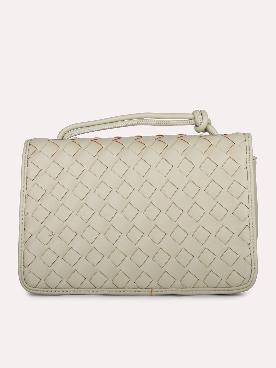 Women Beige Textured Structured Shoulder Bag