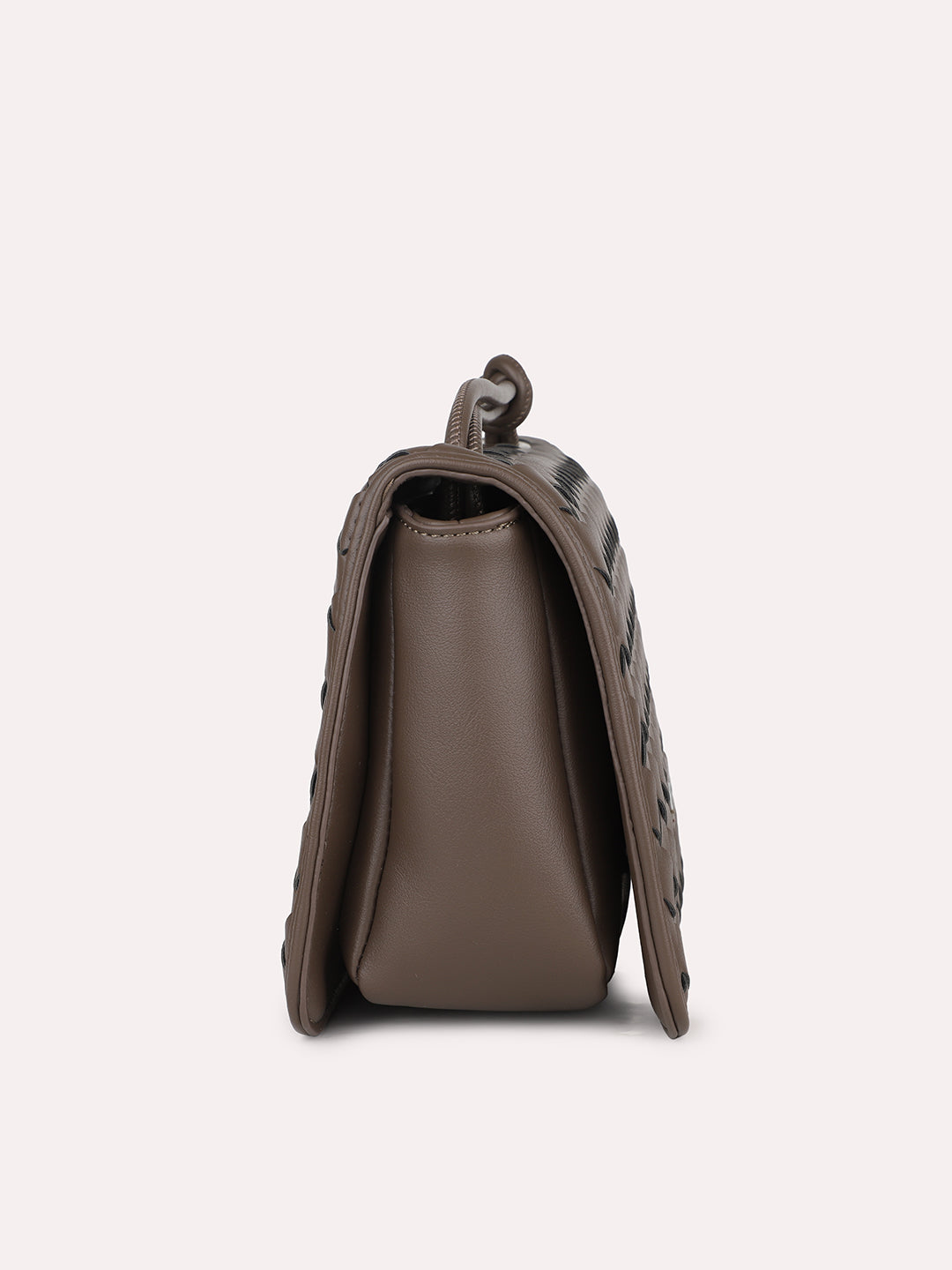 Women Brown Textured Structured Shoulder Bag