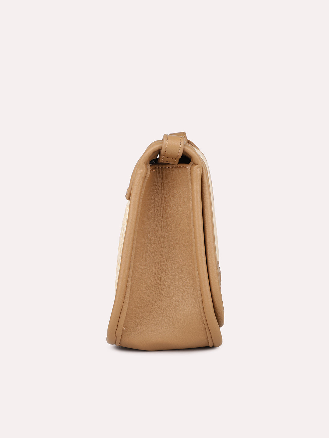 Women Dark Beige Textured Structured Sling Bag