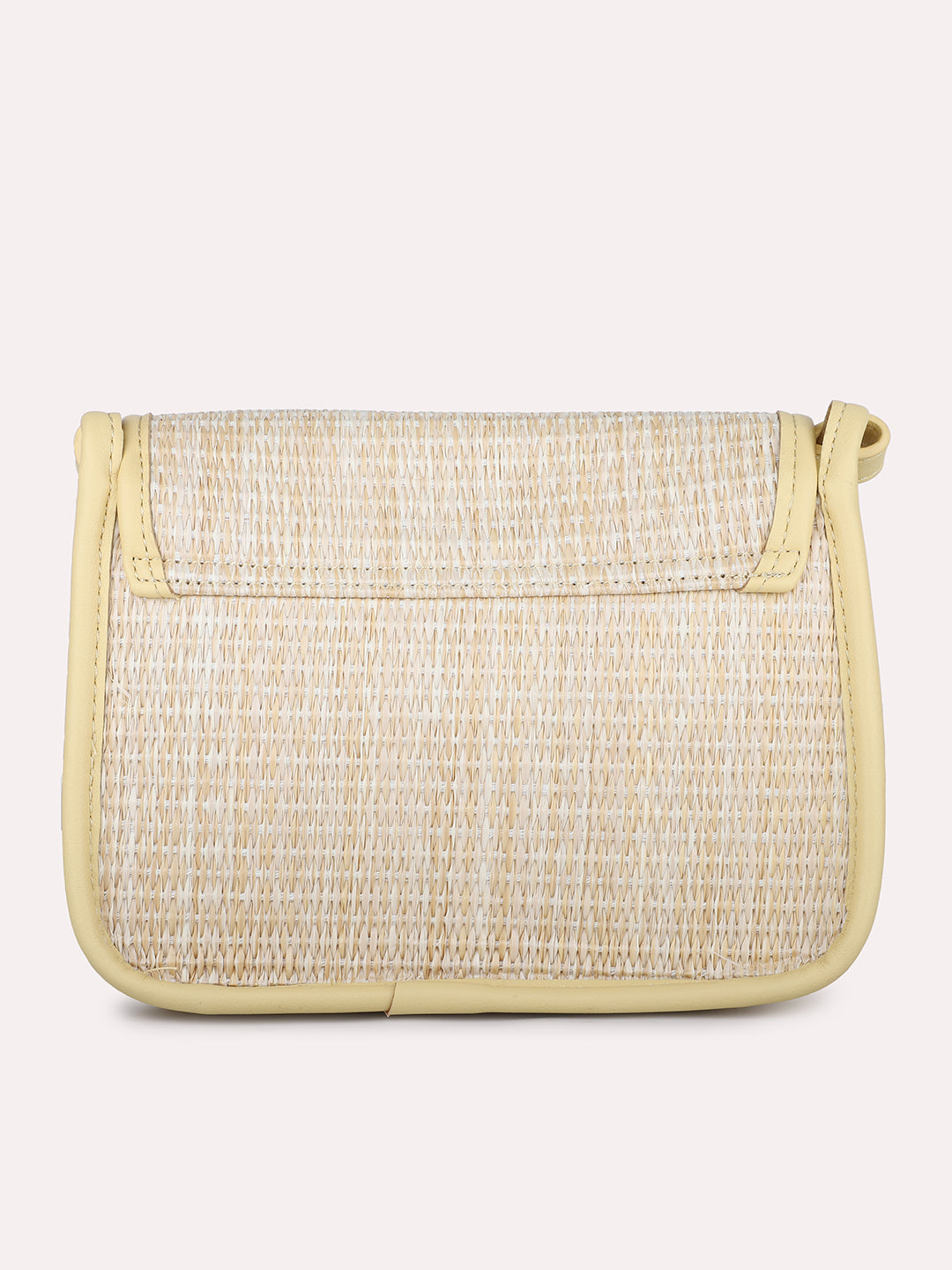 Women Yellow Textured Structured Sling Bag
