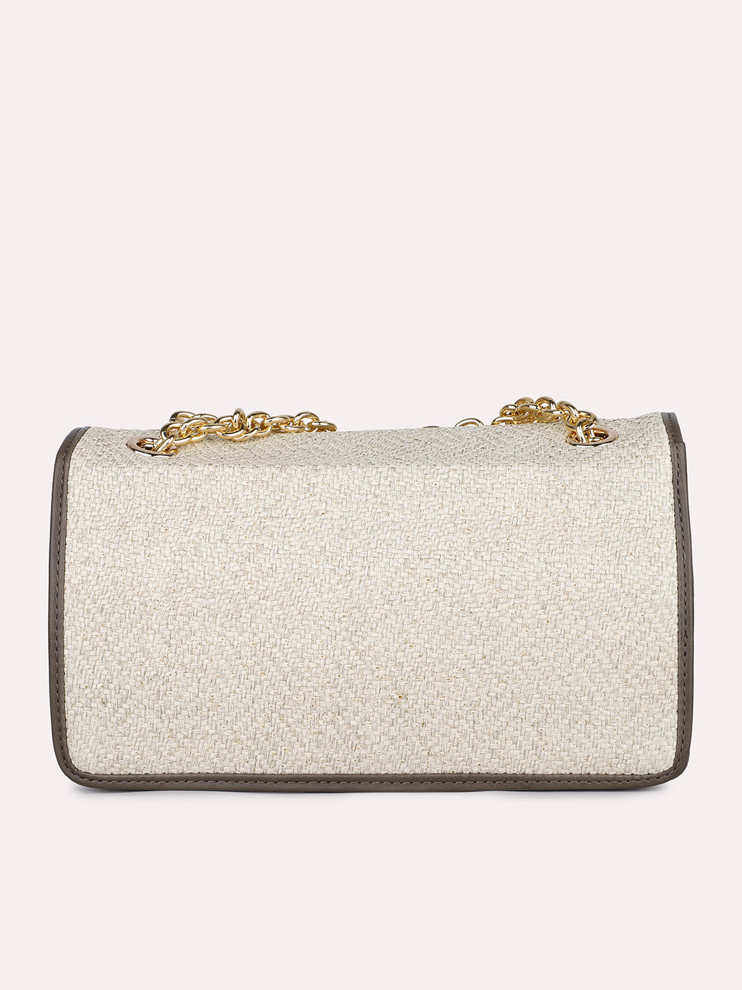 Women Grey Canvas Textured Structured Sling Bag