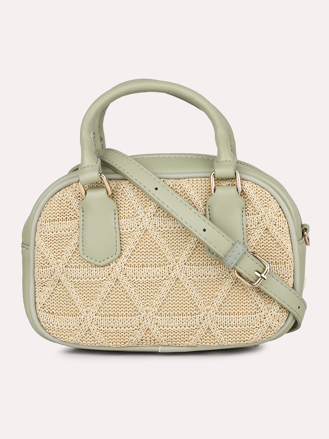 Women Pista Textured Structured Sling Bag with Quilted