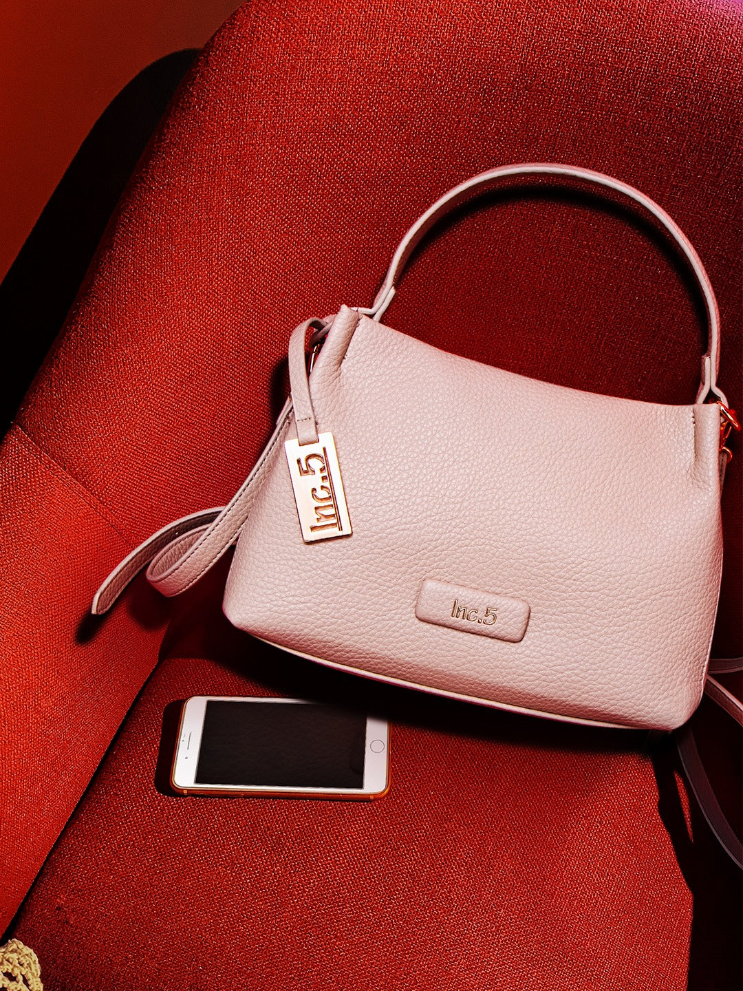 Womens Off White Party Textured Shoulder Bag With Zip