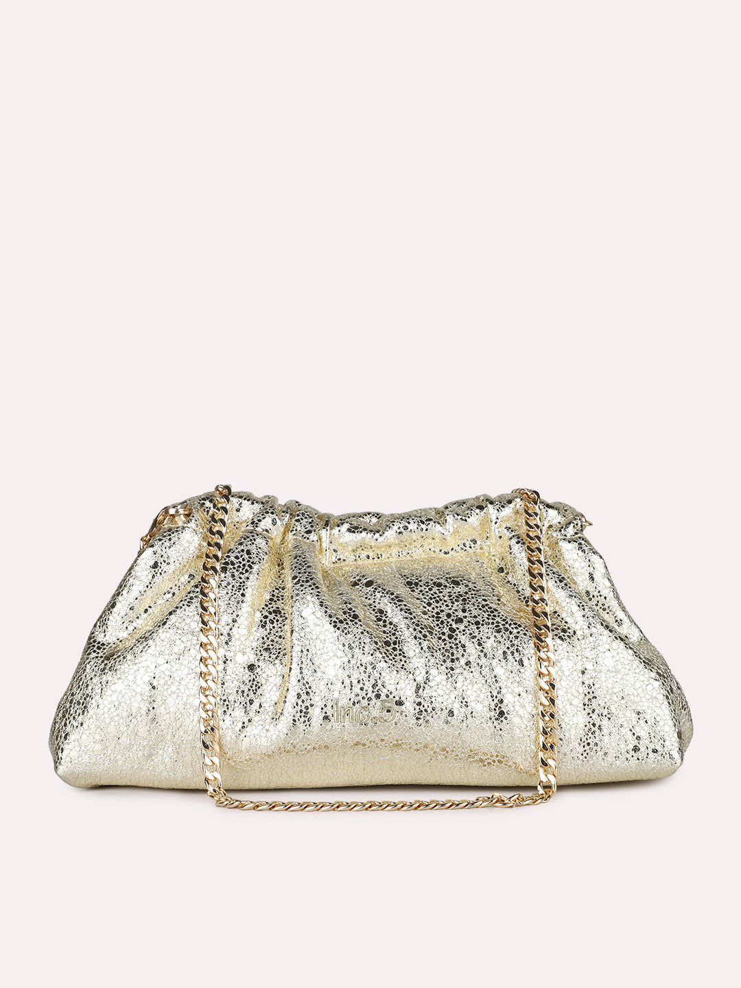 Womens Gold Party Embellished Clutch With Twist Lock