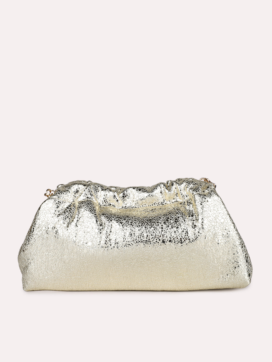 Womens Gold Party Embellished Clutch With Twist Lock