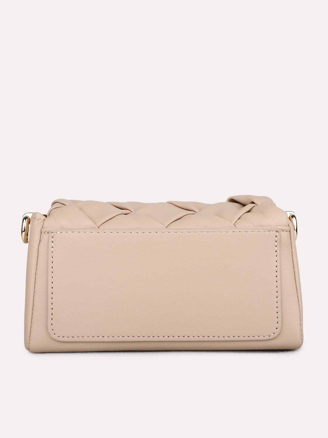 Womens Beige Sling Bag With Zip Lock For Party Use