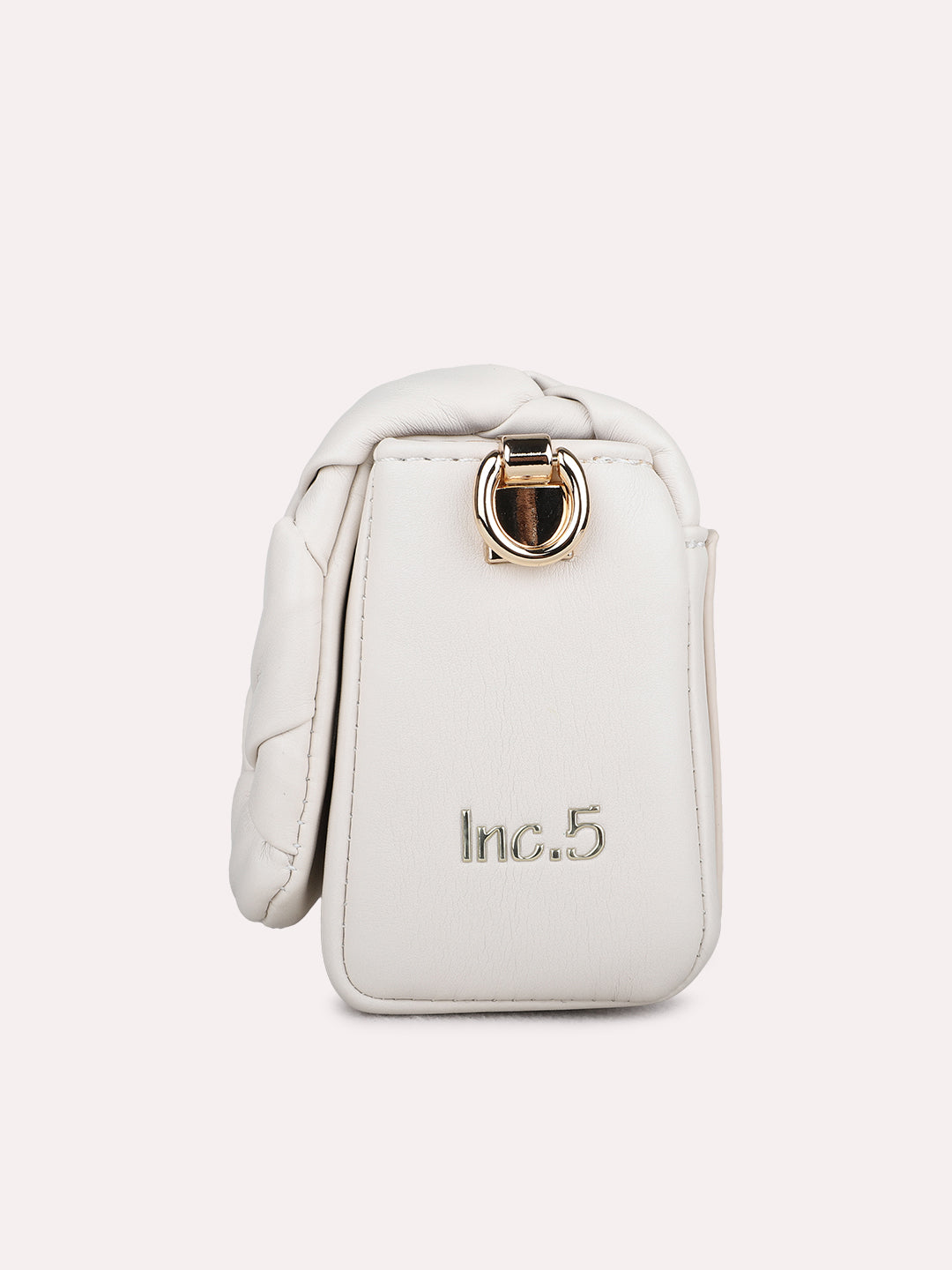 Womens White Sling Bag With Zip Lock For Party Use