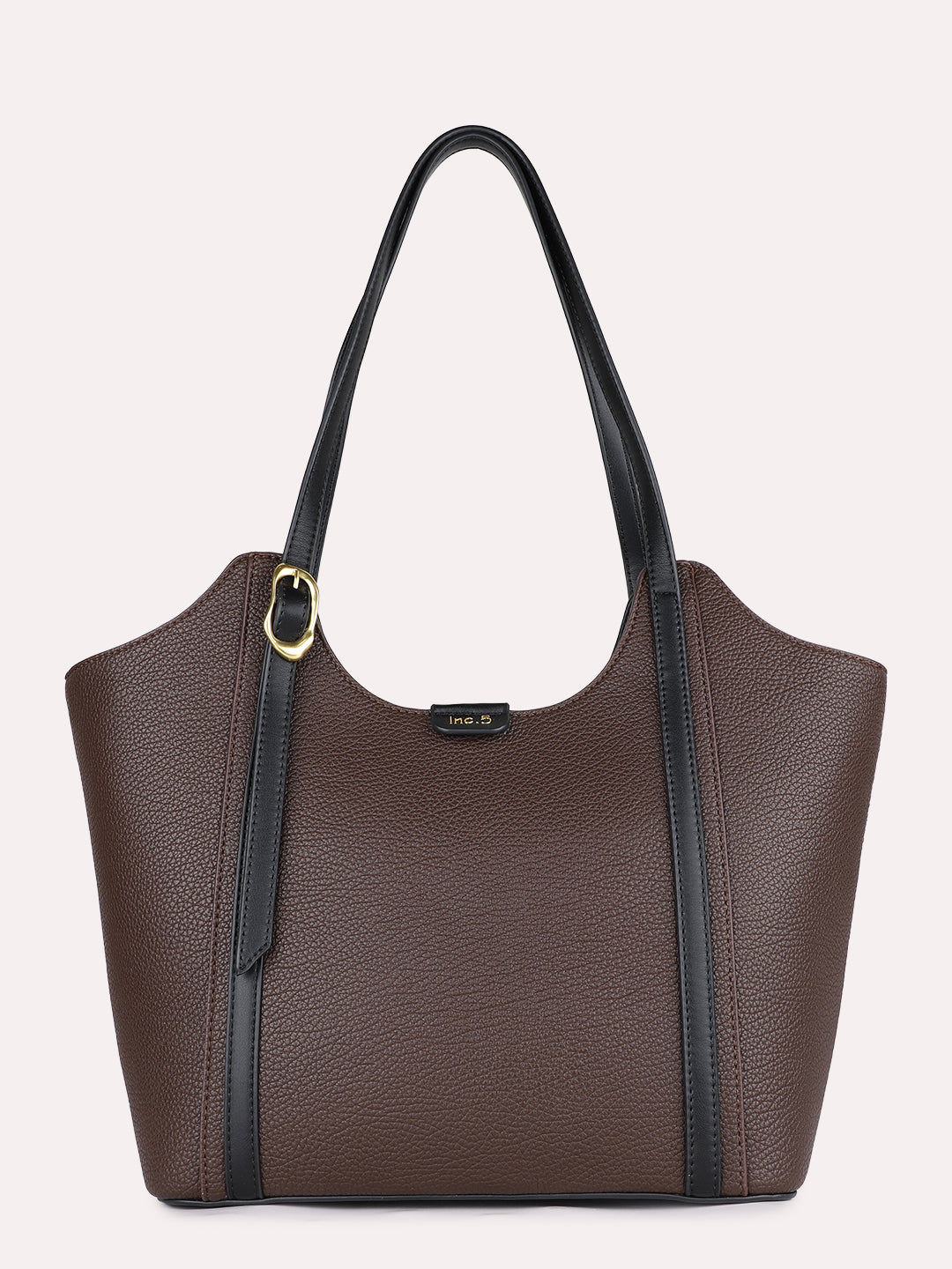 Womens Brown Casual Textured Pattern Shoulder Bag With Zipper