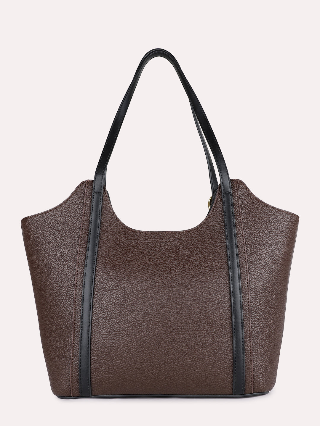 Womens Brown Casual Textured Pattern Shoulder Bag With Zipper