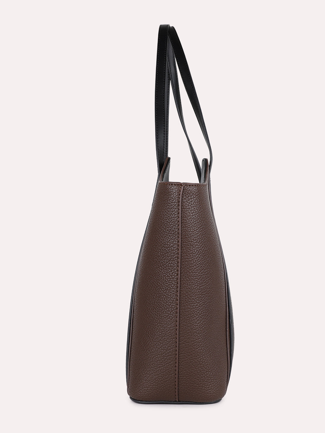 Womens Brown Casual Textured Pattern Shoulder Bag With Zipper