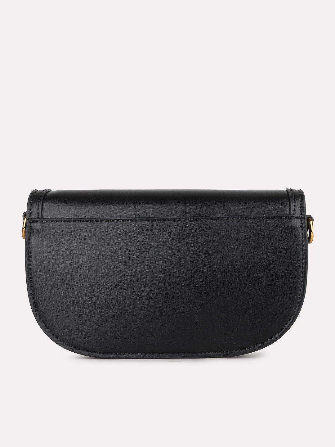 Womens Black Party Solid Pattern Sling Bag With Lock