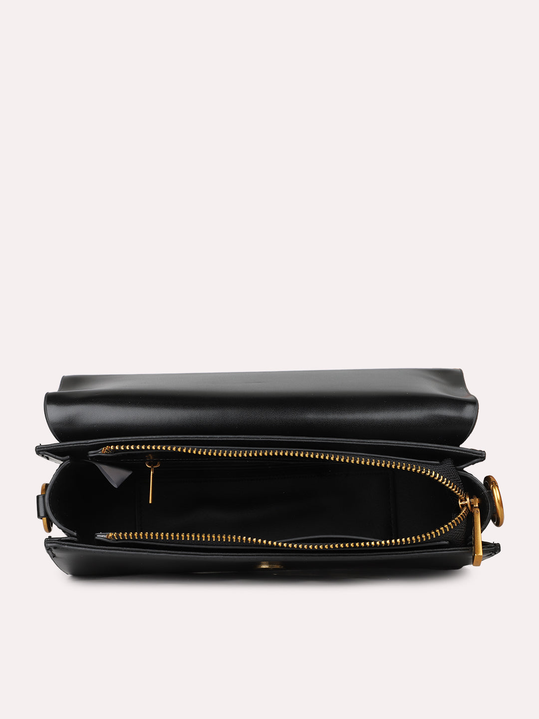 Womens Black Party Solid Sling Bag With Magnet Lock