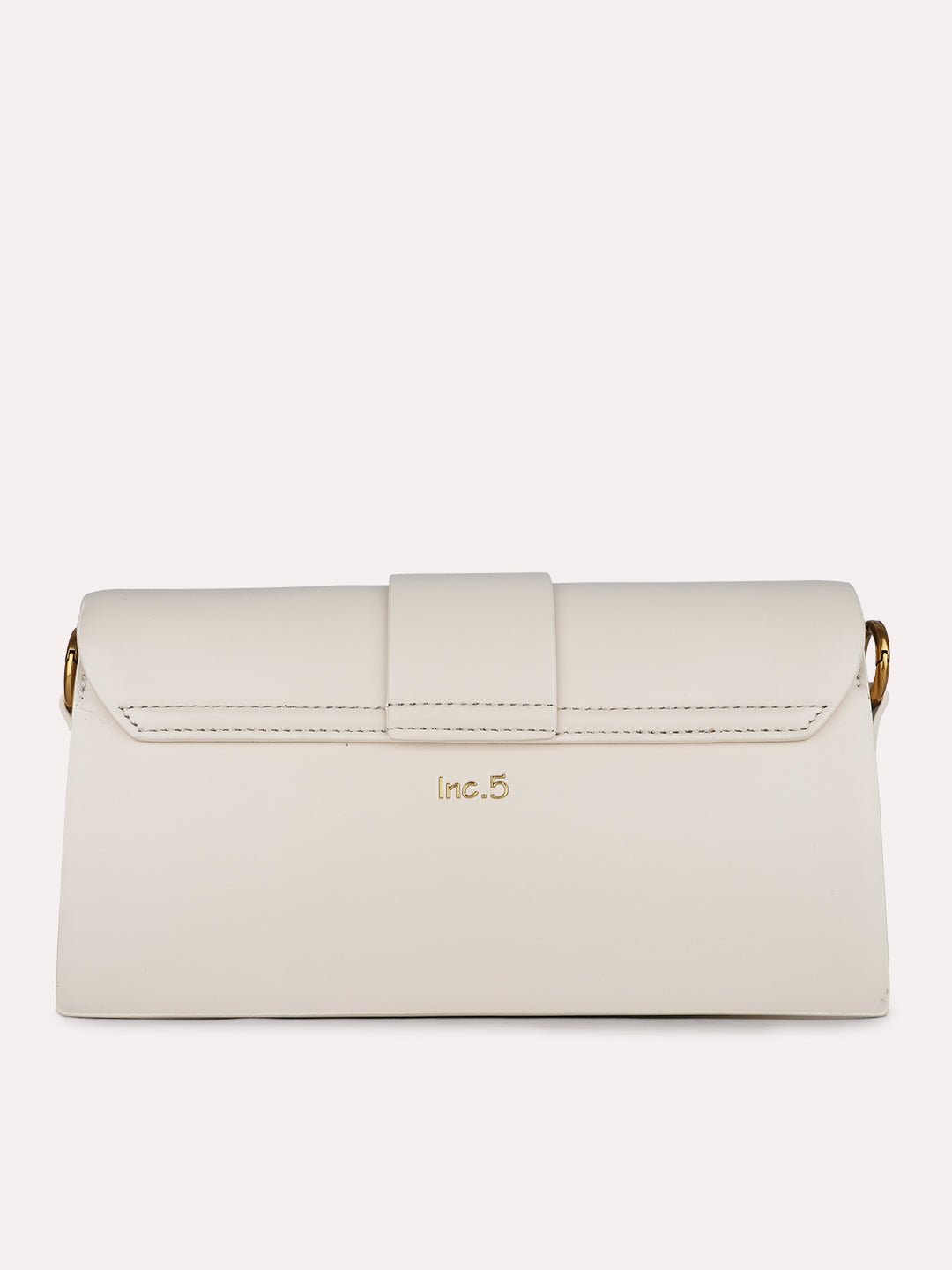 Womens Cream Party Solid Sling Bag With Magnet Lock